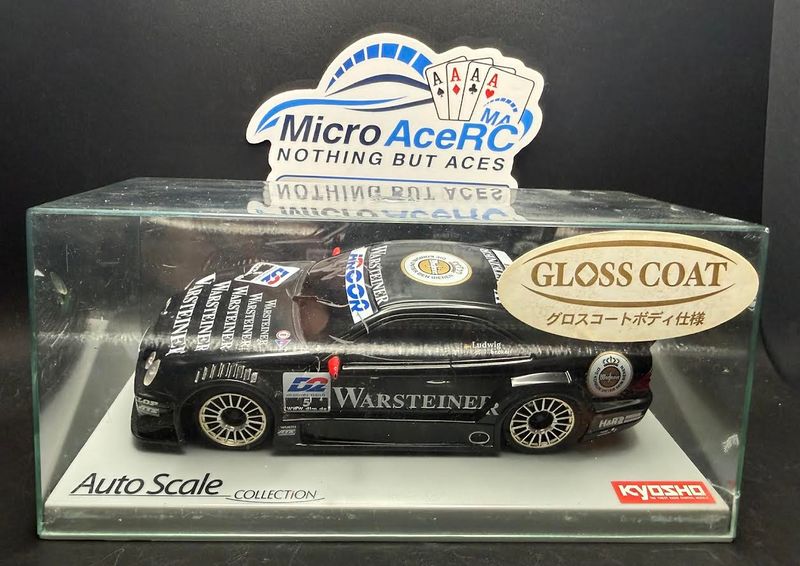 Previously owned Kyosho Mini-Z AMG Mercedes CLK Warsteiner Black RC Body 1/27 ASC HTF Early Model Previously owned Kyosho Mini-Z AMG Mercedes CLK Warsteiner Black RC Body 1/27 ASC HTF Early Model