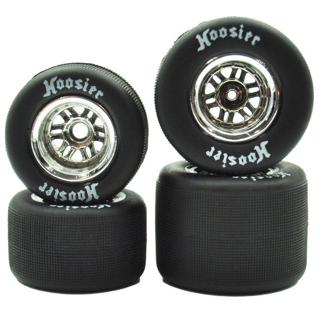 FR/RR Tires & Black Wheels, 1/18 Super Mod FR/RR Tires & Black Wheels, 1/18 Super Mod
