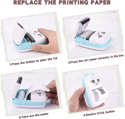 Blue Mini Inkless Bluetooth Printer
