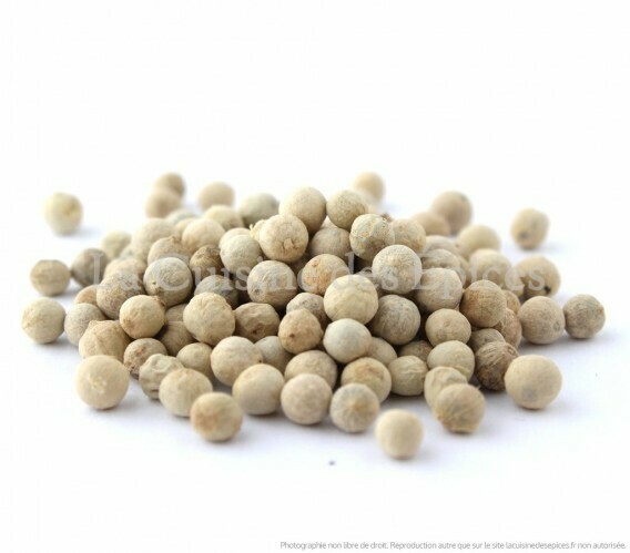 Poivre Blanc De Qualité Premium Bio, Origine Penja,  Cameroun, 100g