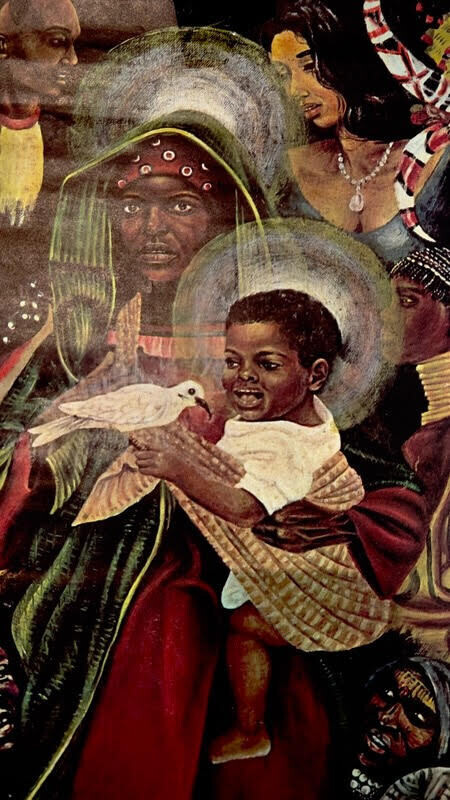 Art Rare Black Madonna and Child Collectible (Original 1970's Poster 16" X 20")  Free Shipping