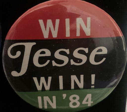 Rev Jesse Jackson Pres WIN Jesse WIN RBG 1984 Vintage Button - 2.25" Round