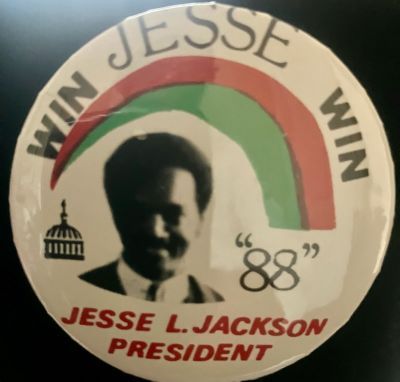 Rev Jesse L. Jackson President Win JESSE Win "88" Vintage Campaign Button - Pin Back 2.25" Round