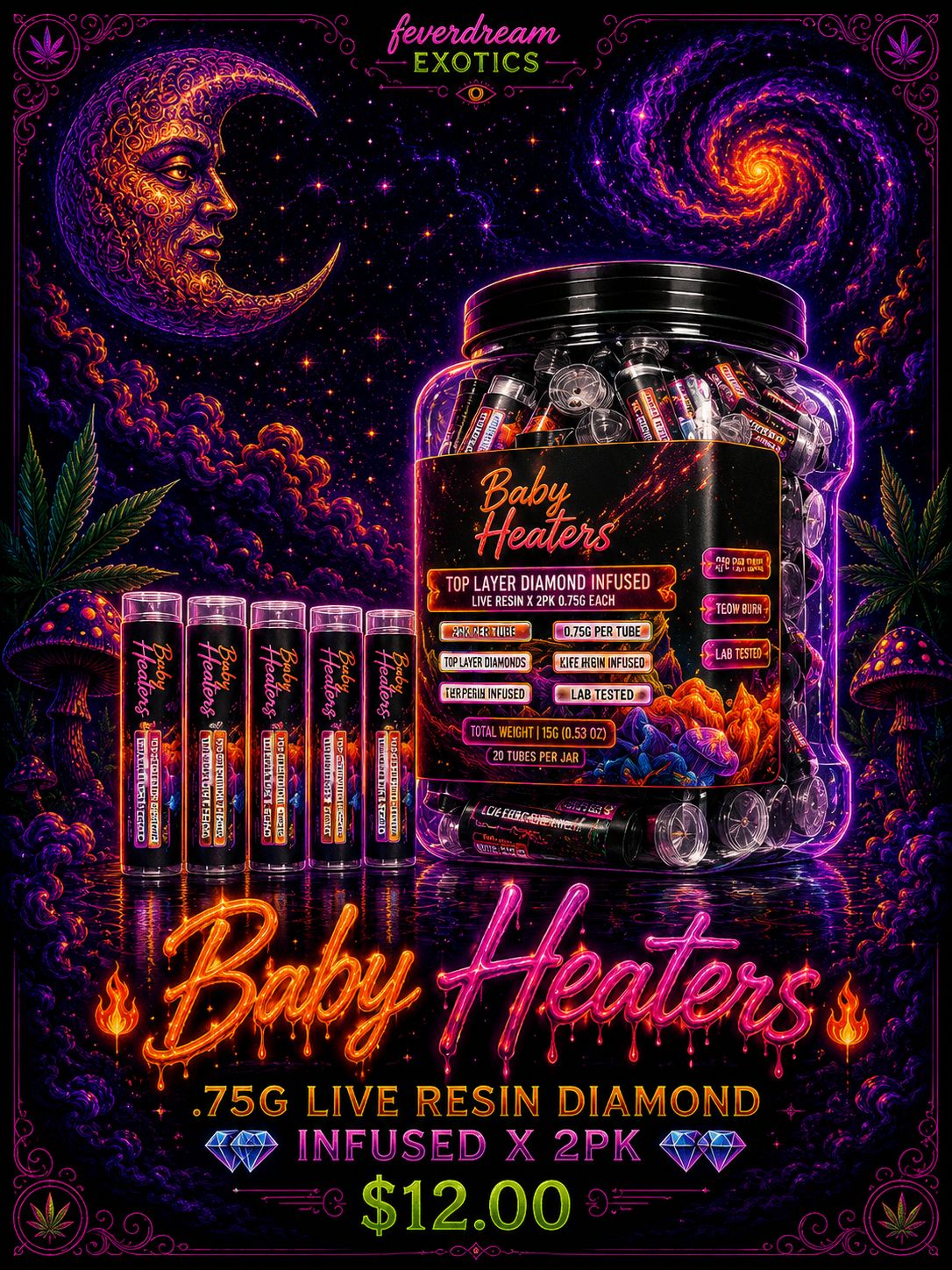 Baby Heaters .75G Live Resin Diamond Infused X 2PK 💎💎