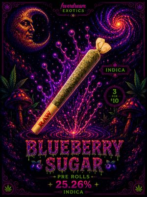 1G Blueberry Sugar Pre Rolls 25.26% 🫐