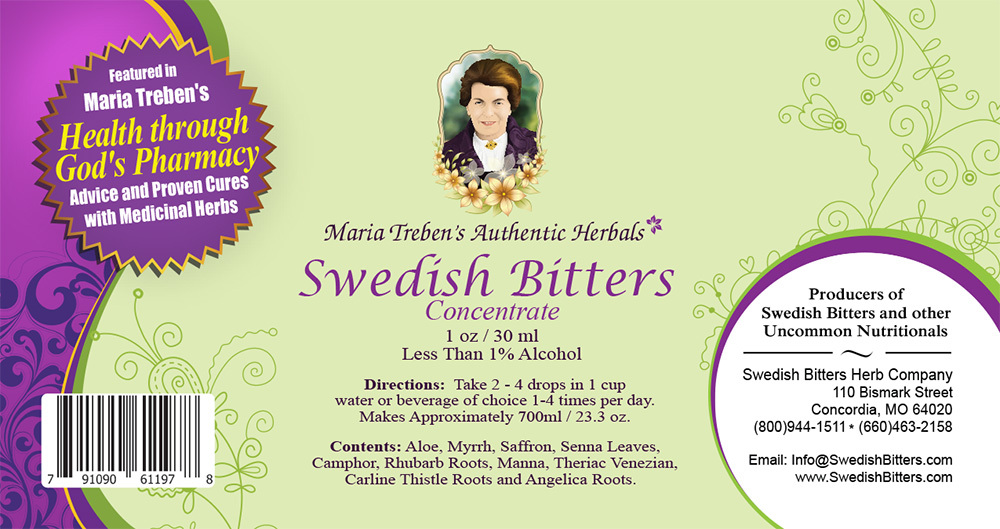 Swedish Bitters Concentrate Tonic (1oz/30ml) - Maria Treben&#039;s Authentic™ Less Than 1% Alcohol