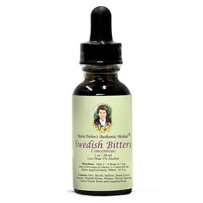 Swedish Bitters Concentrate Tonic (1oz/30ml) - Maria Treben's Authentic™ Less Than 1% Alcohol 791090611978-1