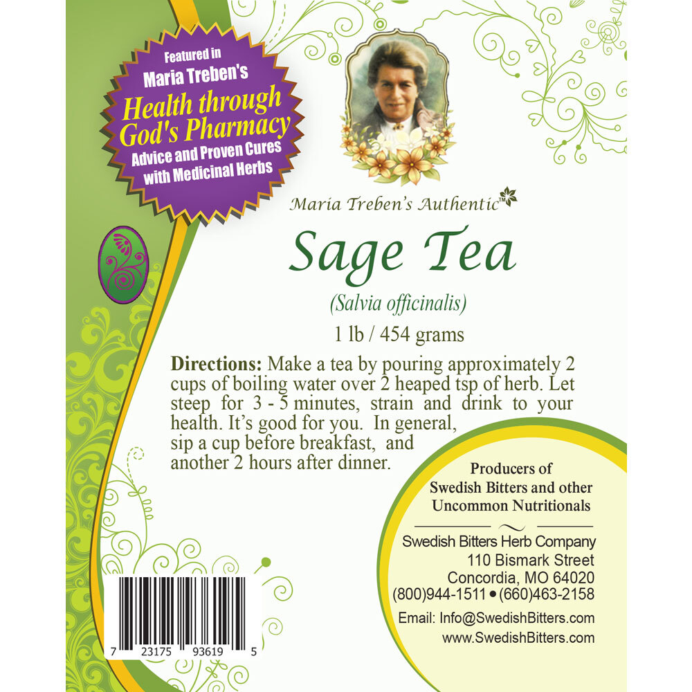 Sage Tea (1lb/454g) BULK - Maria Treben's Authentic™ Sage Tea (1lb/454g) BULK - Maria Treben's Authentic™