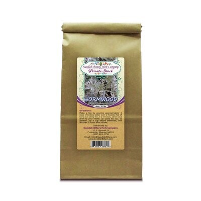 Wormwood Leaf (Artemisia Absinthium) Herbal Tea (4oz/113g) - Swedish Bitters Herb Company Private Stock 662578988540