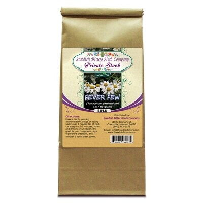 Feverfew Leaf (Tanacetum Parthenium) Herbal Tea (1lb/454g) BULK - Swedish Bitters Herb Company Private Stock 662578986782