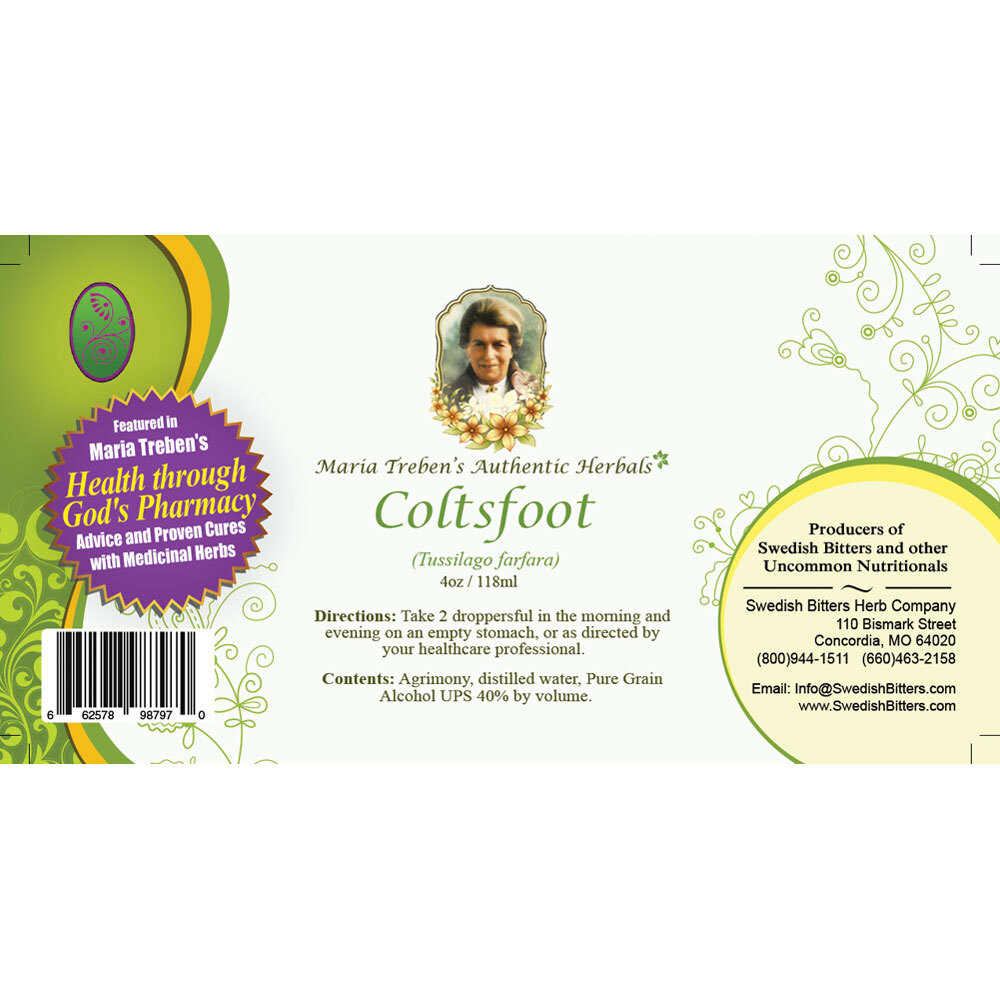 Coltsfoot Extract / Tincture (4oz/118ml) - Maria Treben's Authentic™ Coltsfoot Extract / Tincture (4oz/118ml) - Maria Treben's Authentic™