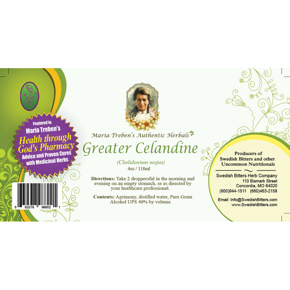 Greater Celandine Extract / Tincture (4oz/118ml) - Maria Treben&#039;s Authentic™
