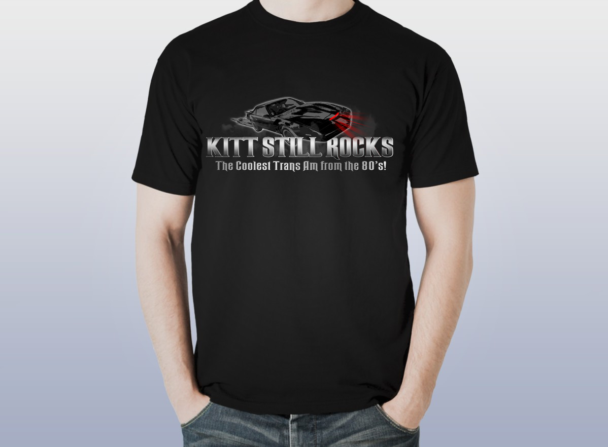 KITT STILL ROCKS - BLACK LOGO TEE SHIRT