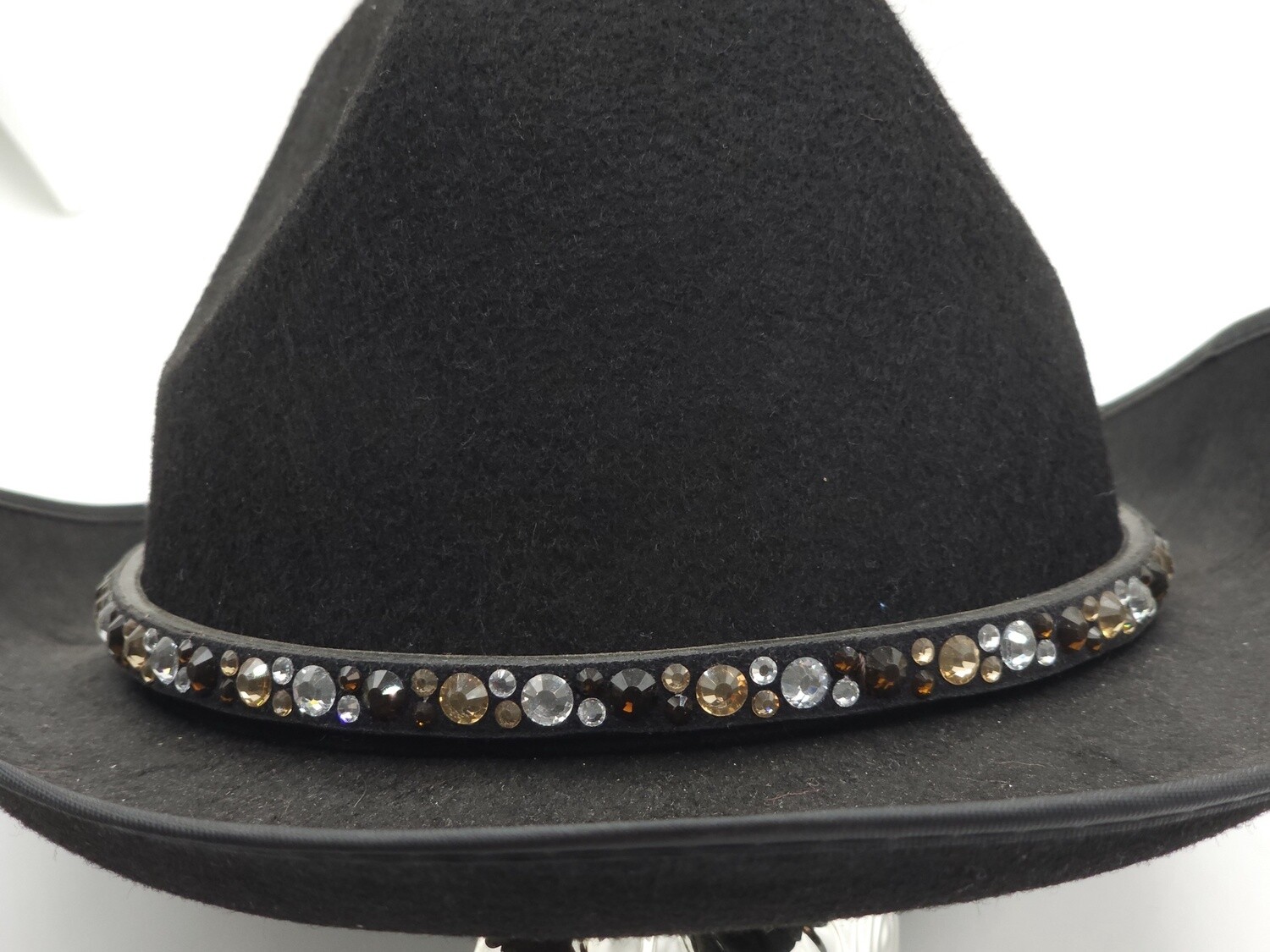 Topaz, Mocha and Clear Crystal Cowboy Hat Band