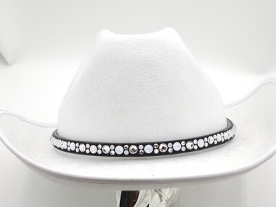 Clear and Opal Crystal Cowboy Hat Band with Exquisite Clear Crystal Buckle and Keeper!!!