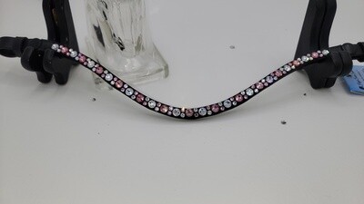 Soft Pink (Lt. Rose) and Clear - &quot;NO SNAG&quot; Mix Pattern Hot Fix Glass Crystal Easy Snap On/Off – Browband.