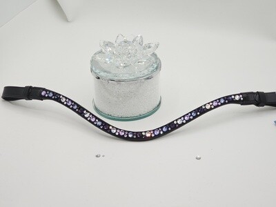 Violet, Purple Velvet, Tanzanite and Clear Mix Hot Fix “NO SNAG” ARIANA Glass Crystal - Leather Browband