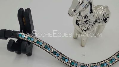 Aquamarine and Blue Zircon Combo 3 Row PRECIOSA Glass Crystal is like looking into a Beautiful Lake in the Swiss Alps!!! Includes - Easy Snap On/Off - Browband
