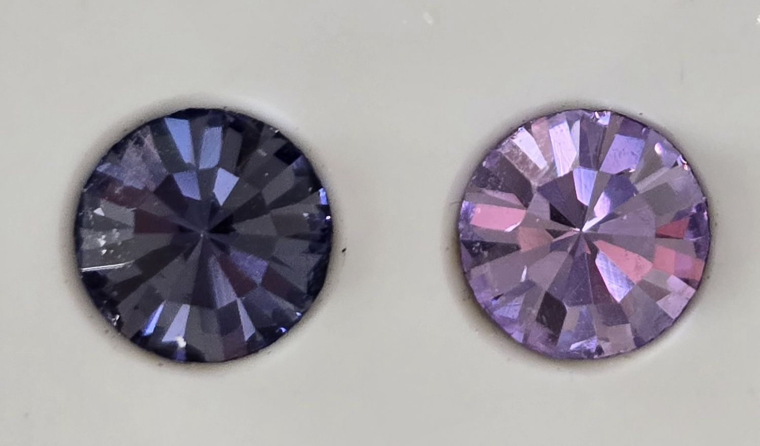 X-Deep U   * 1 Row (12mm PRECIOSA Glass Crystal)   * Easy On/Off Crystal Rivet Button Closure   * BLACK or BROWN Italian Leather Browband  *  Tanzanite &amp; Violet Crystals