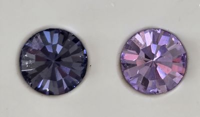 X-Deep U   * 1 Row (12mm PRECIOSA Glass Crystal)   * Easy On/Off Crystal Rivet Button Closure   * BLACK or BROWN Italian Leather Browband  *  Tanzanite &amp; Violet Crystals