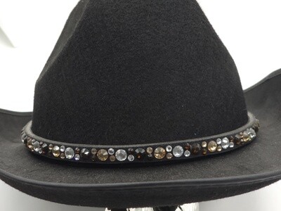Topaz, Mocha and Clear Crystal Cowboy Hat Band