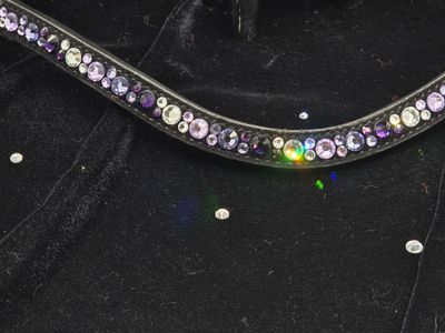 1K-Deep Purple, Tanzanit,e Violet &amp; Clear Crystal 7/4m ARIANA “NO SNAG Secure-Stitch"  Hot Fix Glass Crystal *  Easy On/Off  -Crystal Rivet Button Closure