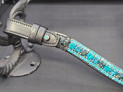 Montana, Indicolite, Blue Zircon Aquamarine PRECIOSA  Crystal  Easy On/Off Rivet Browband