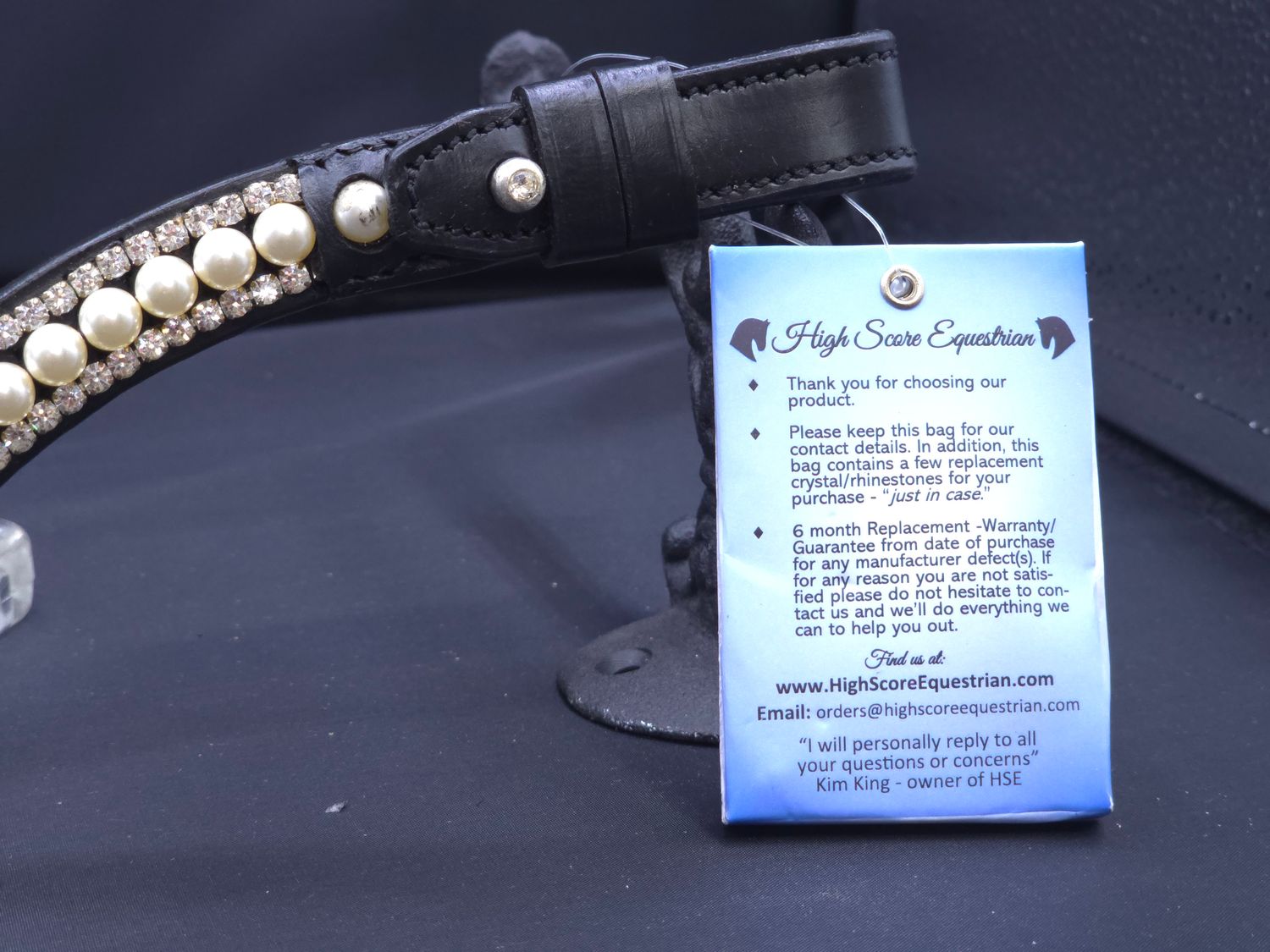 Cream Pearl &amp; Crystal  Easy On/Off Crystal Rivet Browband
