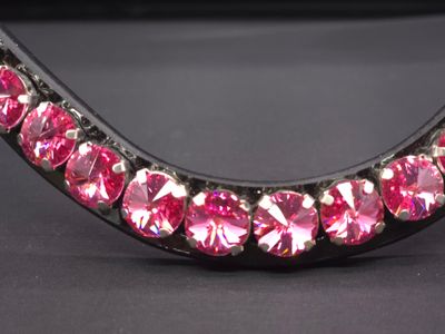 RIVOILI  12mm PINK Rose  PRECIOSA Crystal Easy On/Off Rivet  Browband