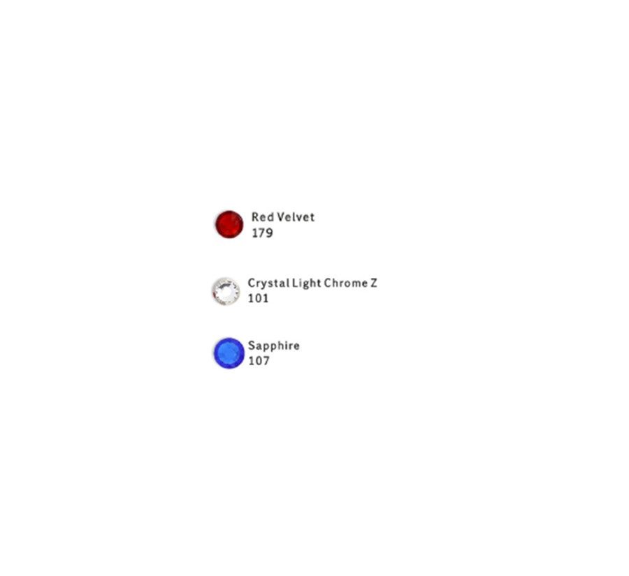 EctoExquisite CRYSTAL HALTER -  Red, White (Clear), Blue Crystal Mix