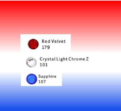 EctoExquisite CRYSTAL HALTER -  Red, White (Clear), Blue Crystal Mix