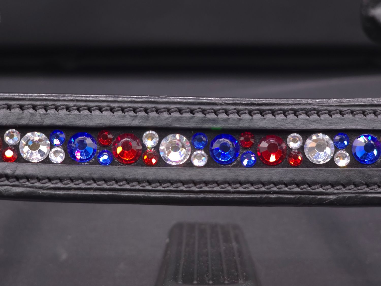 EctoExquisite CRYSTAL HALTER -  Red, White (Clear), Blue Crystal Mix
