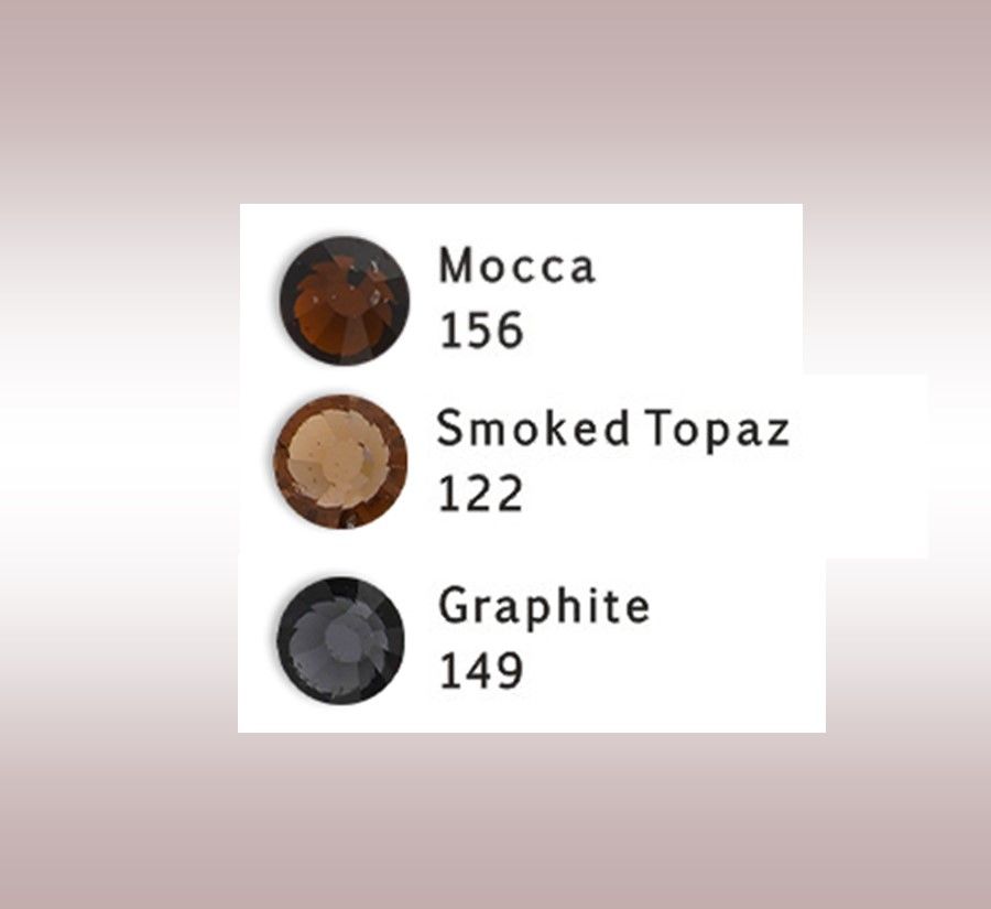 EctoExquisite CRYSTAL HALTER -  Mocca, Smoked Topaz &amp; Graphite Crystal Mix