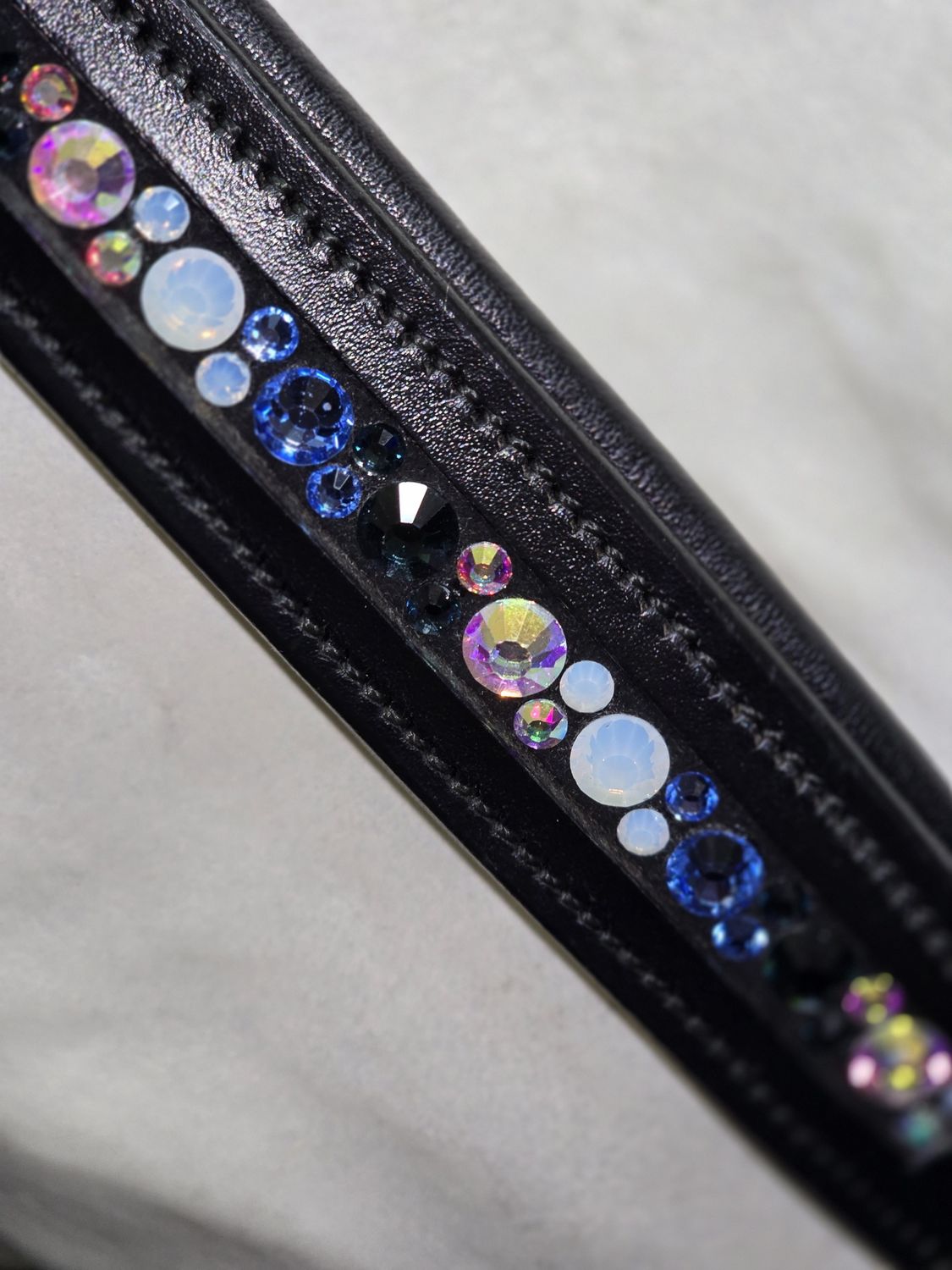 EctoExquisite CRYSTAL HALTER- Montana, Sapphire,Lt. Sapp.,Opal, Iridescent Pearl (AB) Crystal