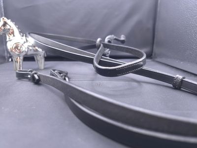 3/8 Inch Curb REINS - Highest Quality Calf Skin BLACK or BROWN Leather (NO Stops)