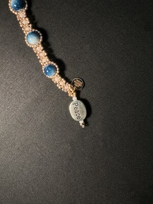 Elegant Natural Stone and Glass Bead Tennis bracelet