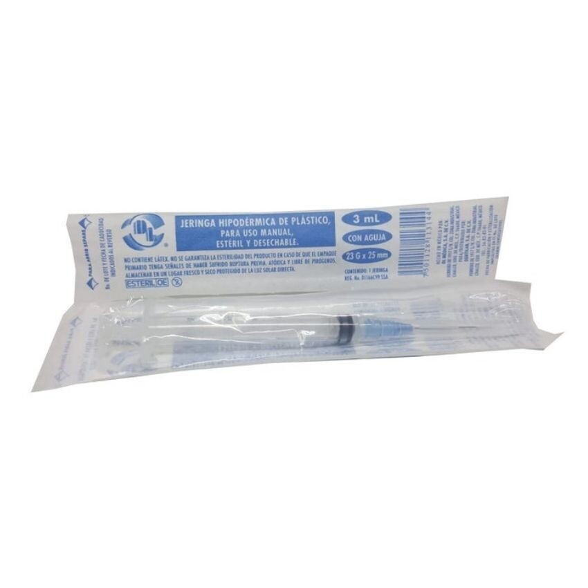 JERINGA 3 ML AZUL 23GX25MM PZA DL