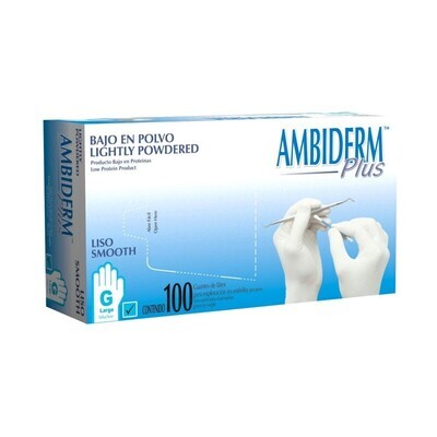 GUANTE GRANDE NO ESTERIL AZUL 100 PIEZAS AMBIDERM