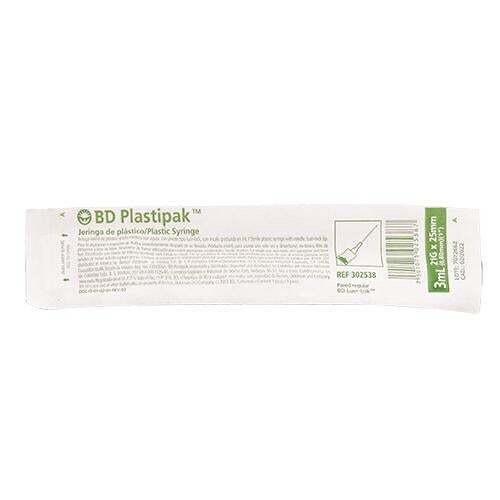 JERINGA 3 ML VERDE 21GX32MM PZA BD PLASTIPAK