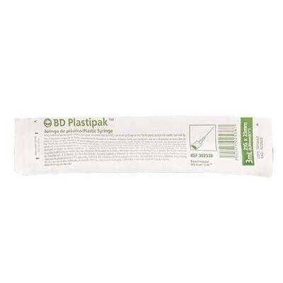 JERINGA 3 ML VERDE 21GX32MM PZA BD PLASTIPAK