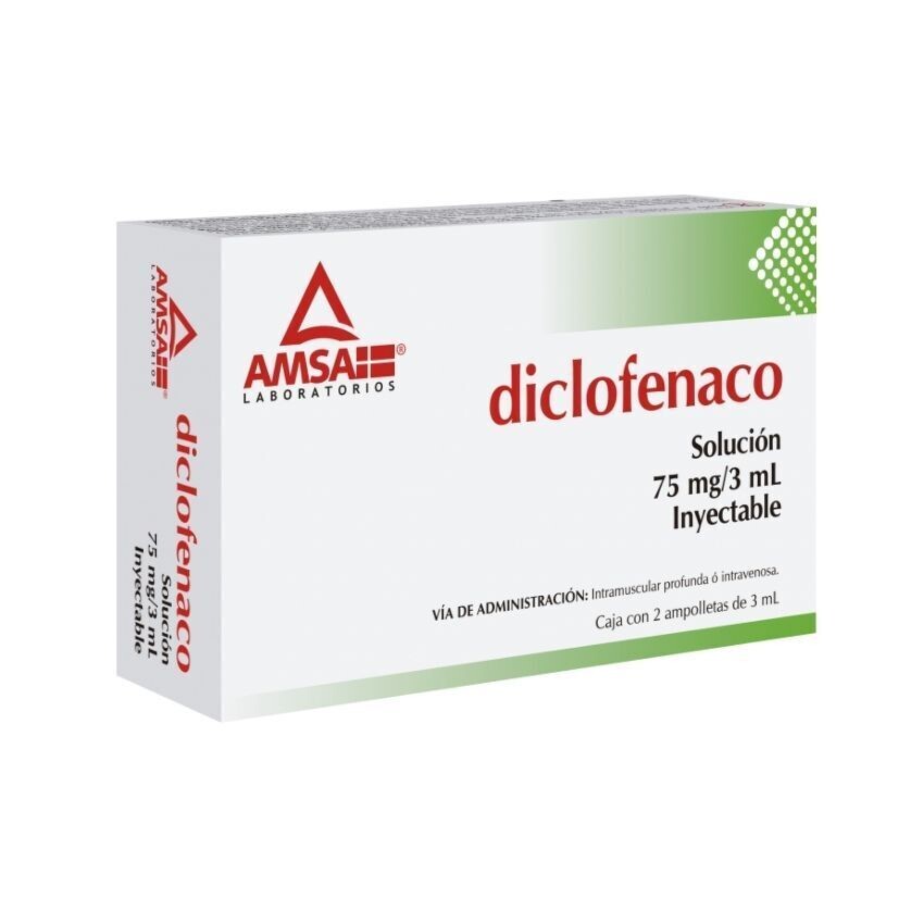 DICLOFENACO 75 MG/3 ML 2 AMP IM, IV AMSA