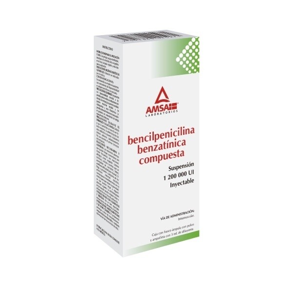 BENCILPENICILINA COMPUESTA 1 200 000 UI AMP 3 ML IM AMSA