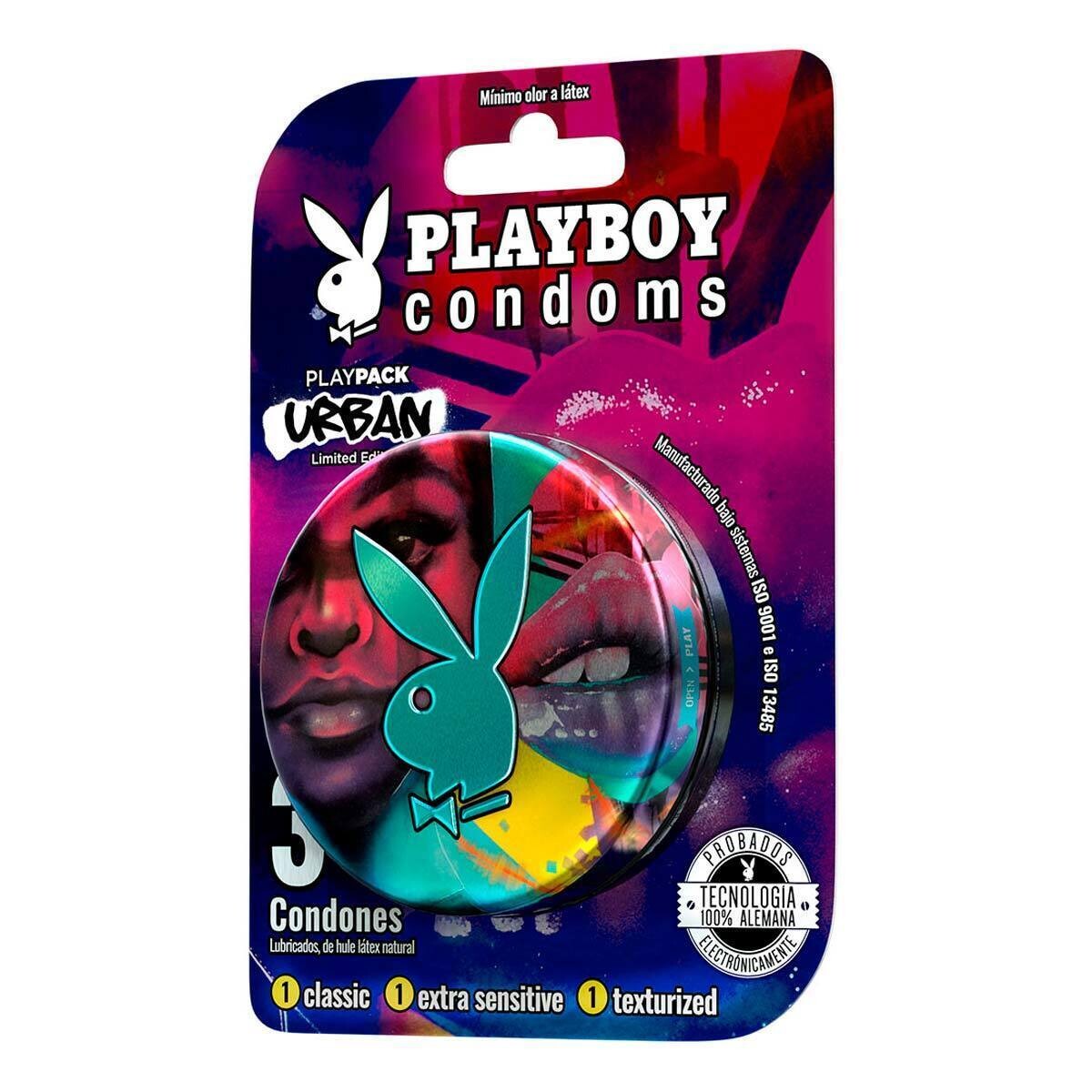 CONDONES PLAYBOY URBAN (MIX: CL/ES/TX) LATA 3 PZAS