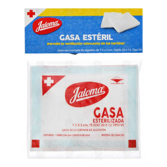 GASA ESTERIL 7.5X5CM 10 SOB JALOMA