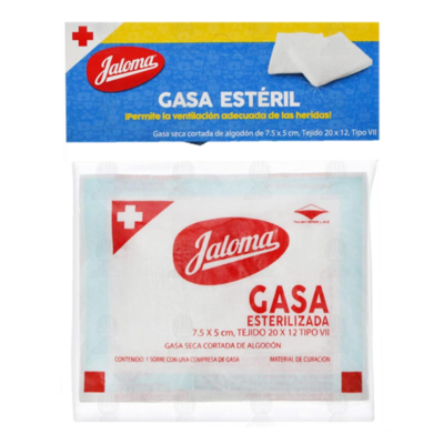 GASA ESTERIL 7.5X5CM 10 SOB JALOMA