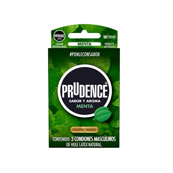 CONDONES PRUDENCE MENTA 3 PZAS