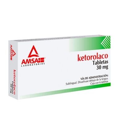 KETOROLACO 30 MG 6 TAB SL AMSA
