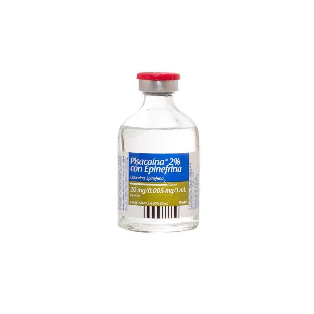 PISACAINA 2% CON EPINEFRINA 20-0.005 MG/1 ML FCO SOL 50 ML