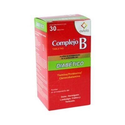 COMPLEJO B DIABÉTICO 100/5/0.05 MG 30 TAB AVIVIA