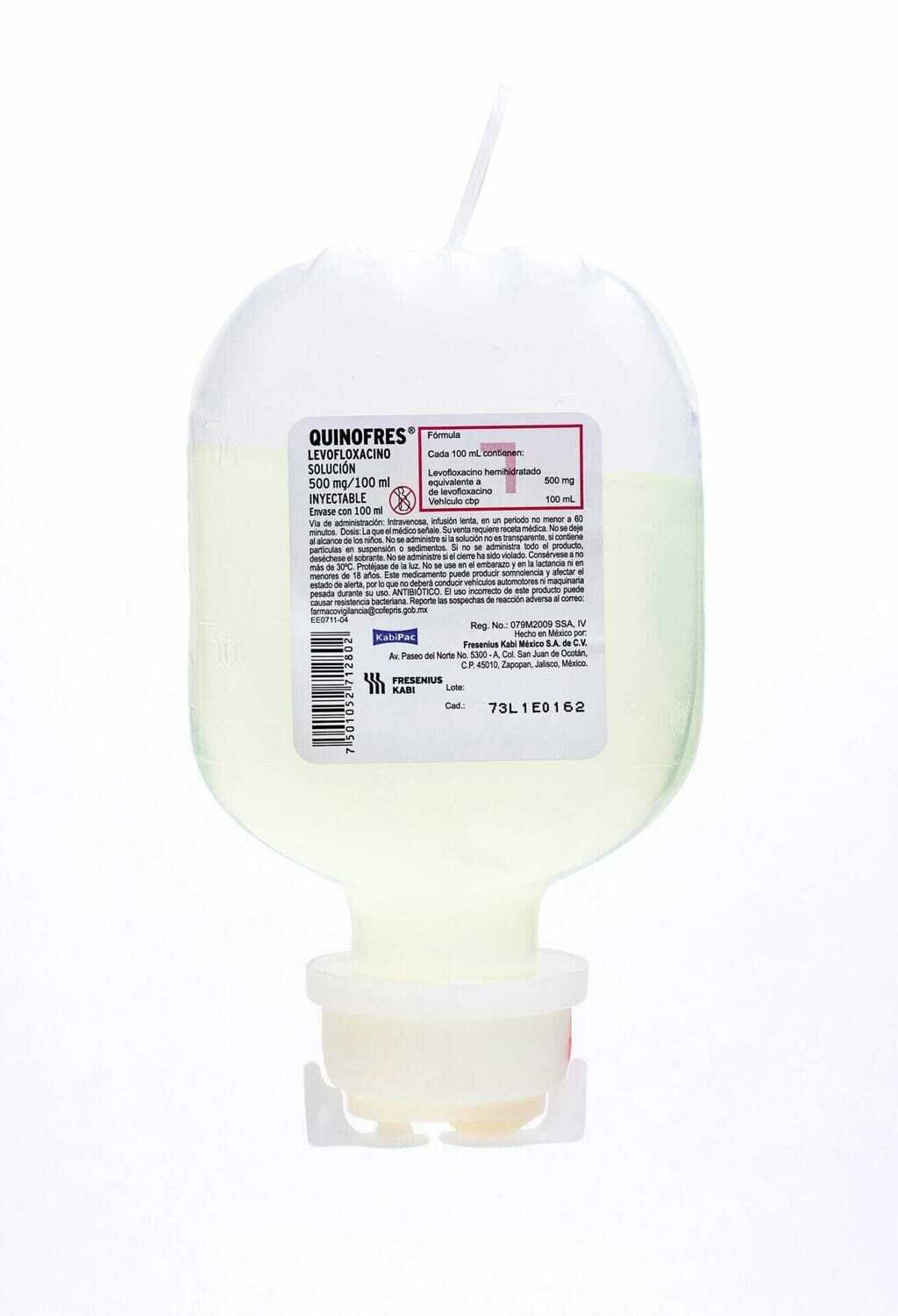 QUINOFRES 500 MG/100 ML FCO INY 100 ML